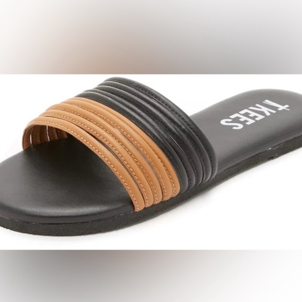 TKEES Black and Tan Sandals Elegant Comfort